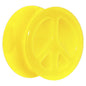 Acrylic Neon Yellow Peace Sign Tunnel Plug 2G to 20mm