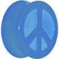 Acrylic Neon Blue Peace Sign Tunnel Plug 2G to 20mm