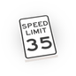 35 MPH Speed Limit Street Sign - Custom Printed 2x3 Tile - Made Using LEGO® Parts
