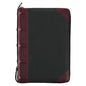 KJV Study Bible, Standard King James Version Holy Bible, Thumb Tabs, Ribbons, Faux Leather, Burgundy/Black Debossed Zipper Closure - Leather