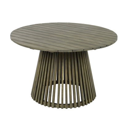 Outdoor Dining Set Acacia Wood 5 Piece Round Table