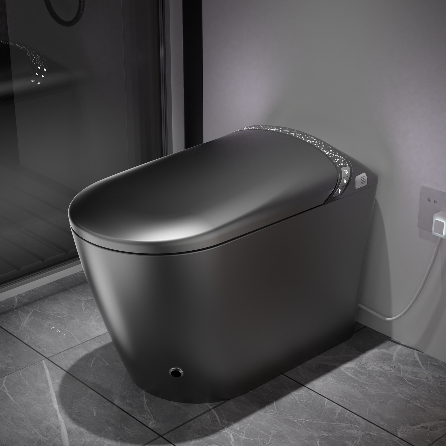 Starry Night Light Smart Toilet with Bidet Built In, Modern Design For  Bathr...