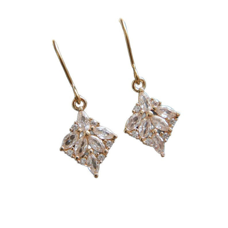 Minimalist Zircon-Inlaid Vintage Pendant Earrings