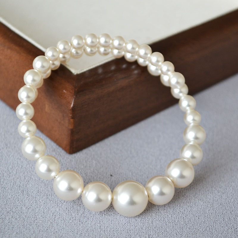 Gradient-Size Pearl Fashion Bracelet For Elegant Ladies