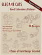 Elegant Cats Hand Embroidery Pattern - Paperback