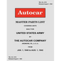 Autocar Master Parts List Covering Units Built for United States Army 1940-1942 - Paperback