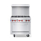 36-Inch Commercial 210K BTU 6-Burner Stainless Steel Freestanding Gas Range (SAK85603)