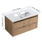 Nuvia Floating Bathroom Vanity With Resin Sink Soft Close Doors (SAK82560)