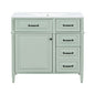 Nuvia 36-Inch Freestanding Bathroom Vanity With Ceramic Sink And Storage Cabinets [Faucet Not Included] (SAK41792)