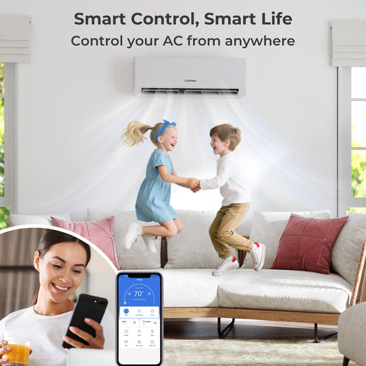 36000 BTU 2 Zone 23 SEER2 Mini Split Air Conditioner Wifi Enabled with Heat Pump