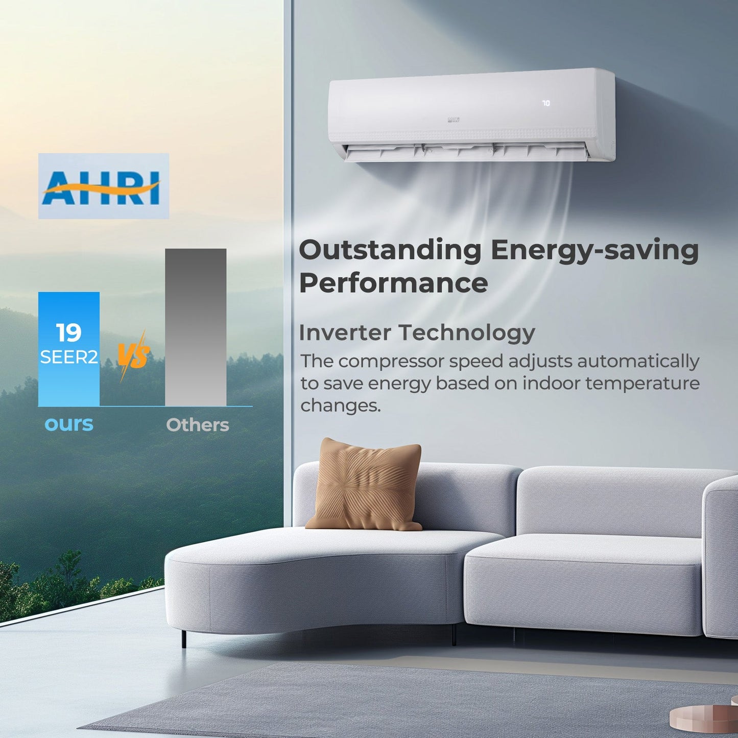 36000 BTU 3 Zone 19 SEER2 Mini Split AC with Heat Pump