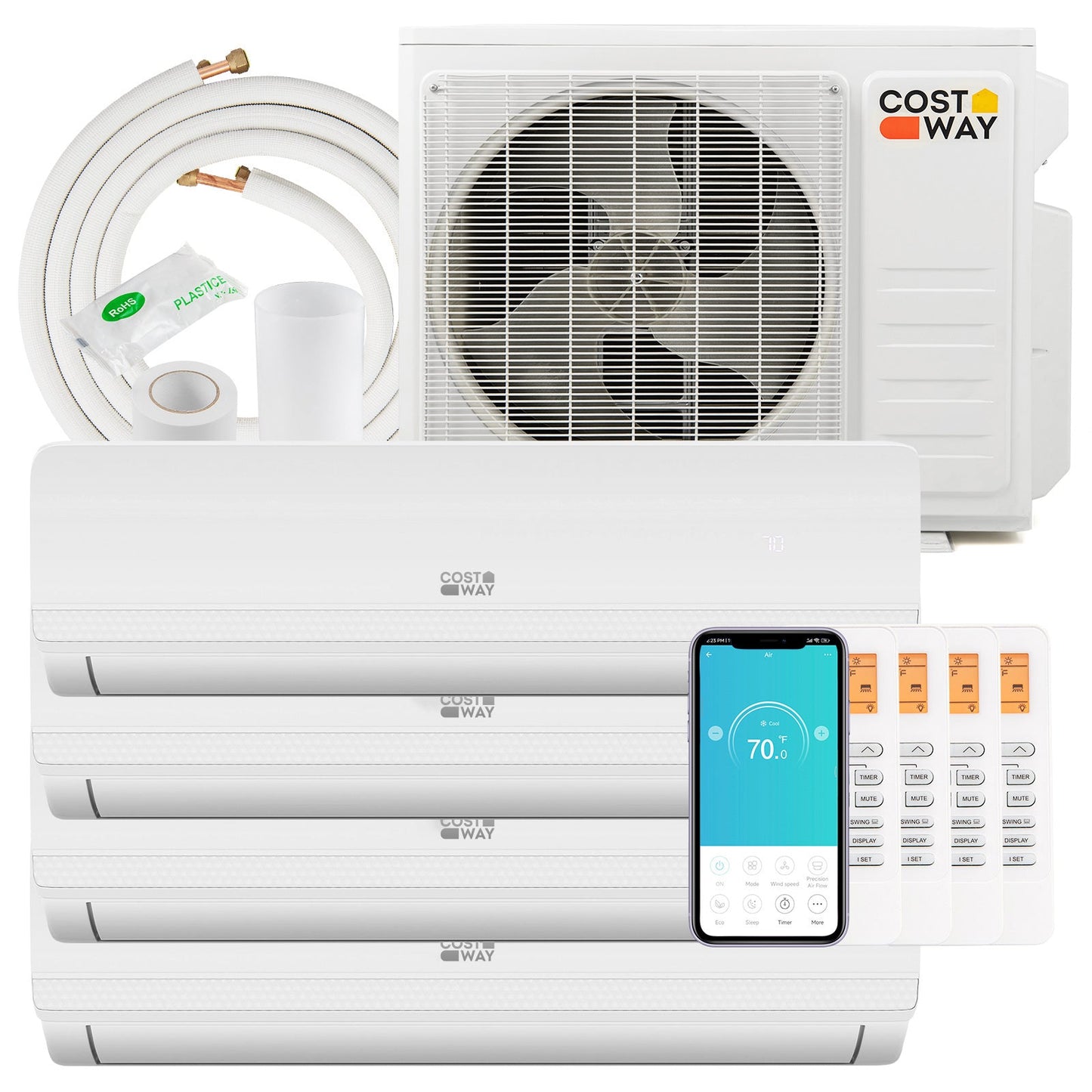 36000 BTU 4 Zone 19 SEER2 Mini Split AC with Heat Pump