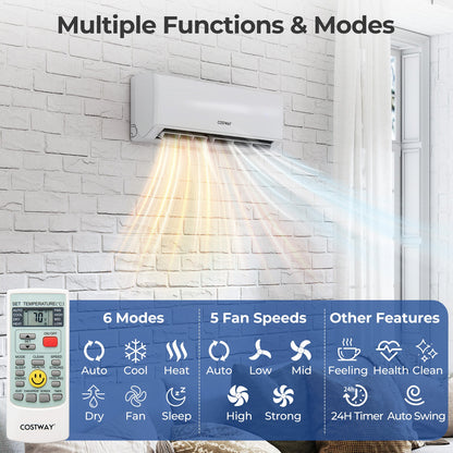 36000 BTU 4 Zone 23 SEER2 Mini Split Air Conditioner Wifi Enabled with Heat Pump