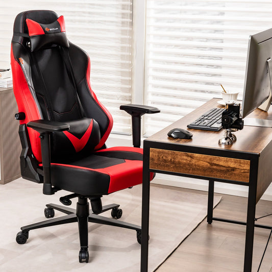 360¬∞ Swivel Computer Chair with Casters for Office Bedroom-Red