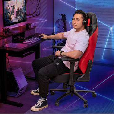 360¬∞ Swivel Computer Chair with Casters for Office Bedroom-Red