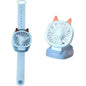 360¬∞Rotation Kids Portable Wrist Strap Mini Watch Hand Held Fan Cat Design