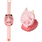 360¬∞Rotation Kids Portable Wrist Strap Mini Watch Hand Held Fan Cat Design