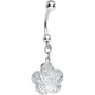 Clear Sparkler Flower Dangle Belly ring