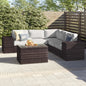 Outdoor Sectional Set HDPE Wicker Gray 8 Piece Seats 4