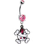 Pink Mohawk Skull Belly Ring