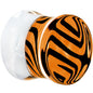 1/2 Tangerine Zebra Acrylic Saddle Plug