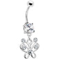 Clear Cubic Zirconia Butterfly Belly Ring