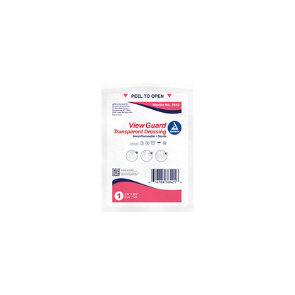 Dynarex View Guard Transparent Dressings - Sterile, 2 3/8" x 2 3/4" - 100ea/bx, 4bxs/cs (400 Count)
