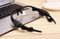 Midnight Black Titan Audio Specs | IPX4 Waterproof Smart Bluetooth 5.0 Sports Sunglasses with Wireless Mic & Open-Ear Audio
