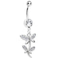 Crystalline Gem Flowering Butterfly Belly Ring