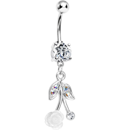 Crystalline Gem Flowering Cherry Belly Ring