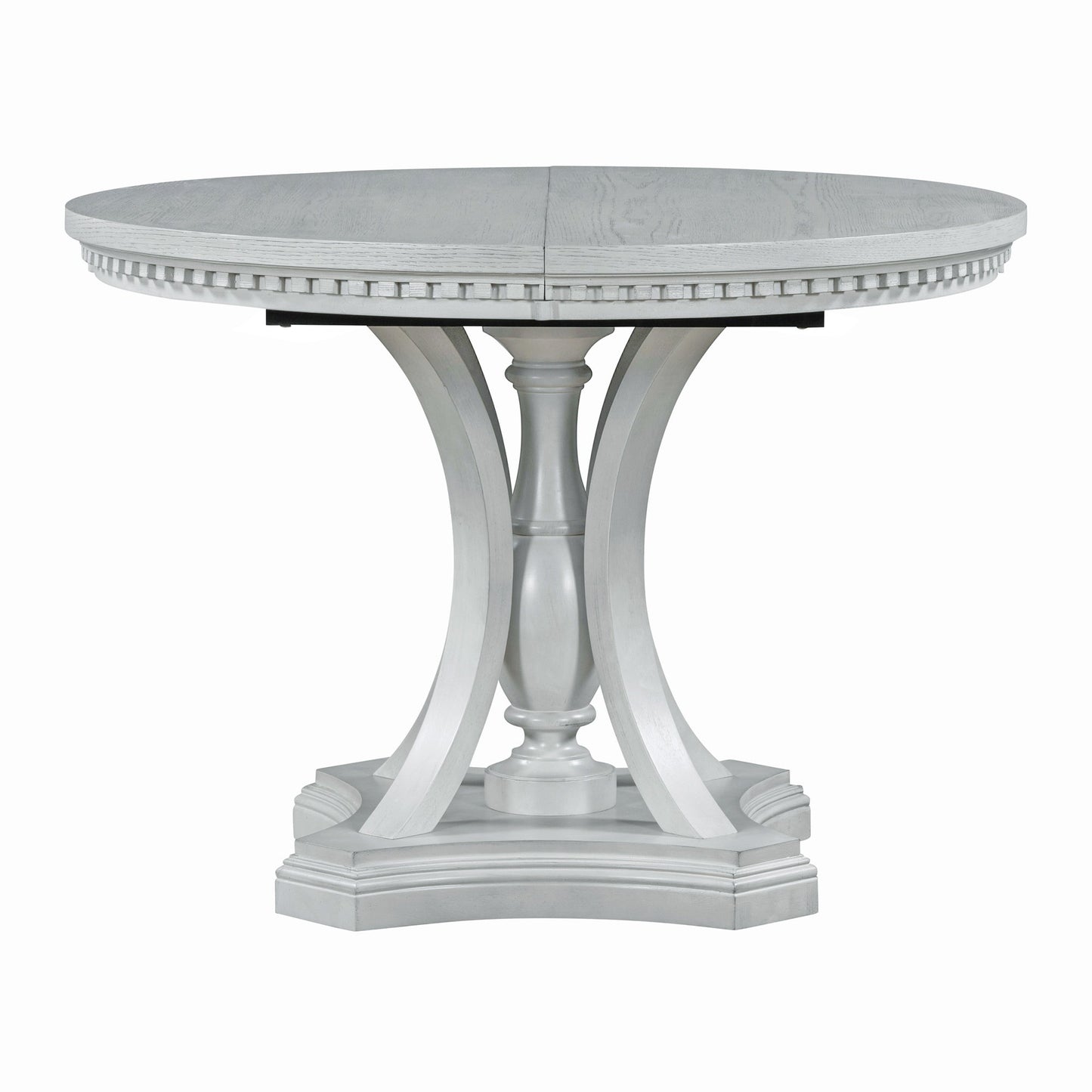 Retro 5-piece Dining Set Extendable Round Table and 4 Chairs for Kitchen Dining
