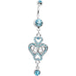 Aqua Gem Affair of the Heart Belly Ring