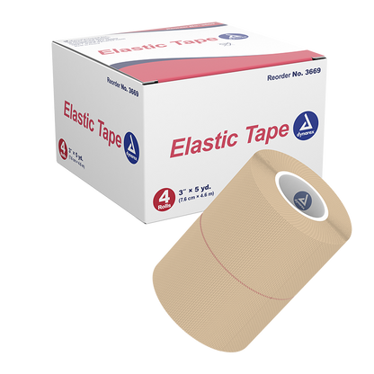 Dynarex Elastic Tape, 3" x 5 yd - 4ea/bx, 12bxs/cs (48 Count)