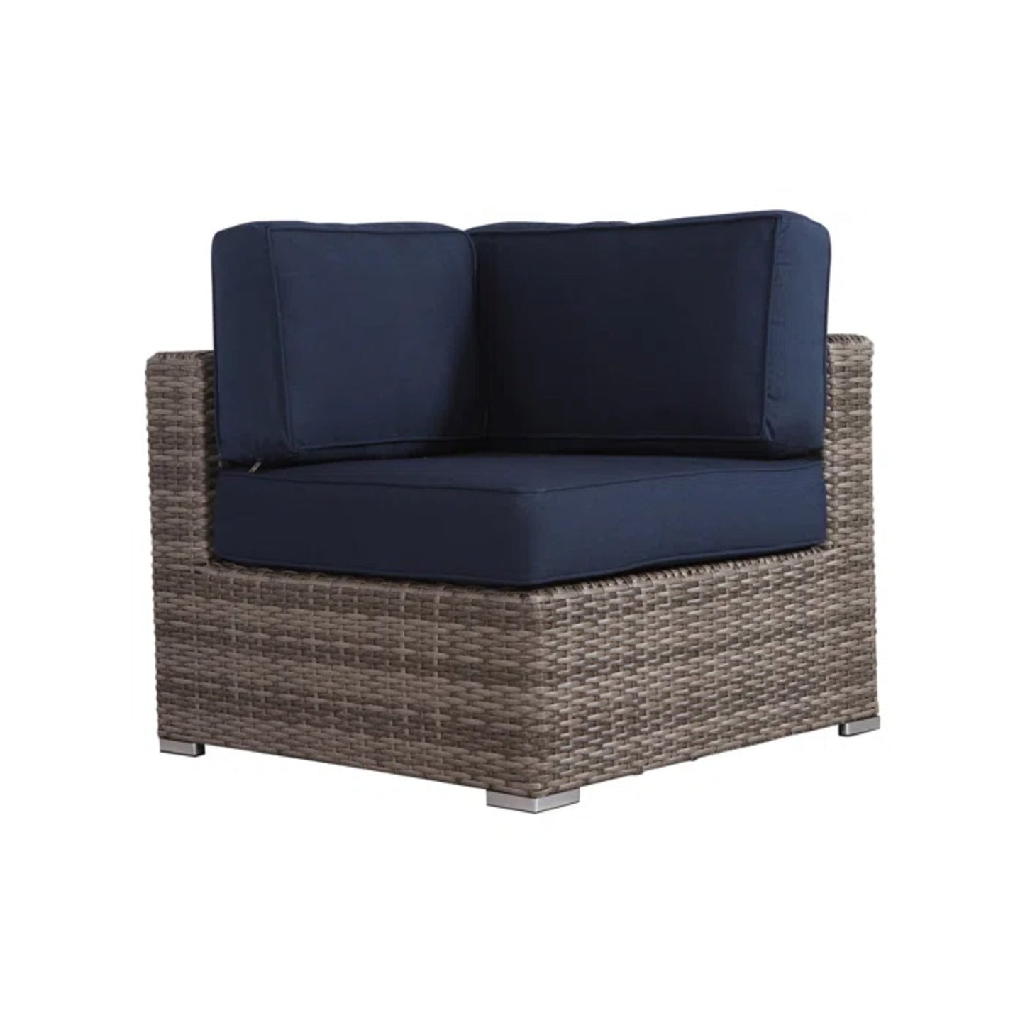 2-Person Wicker Patio Loveseat Gray Cup Holder