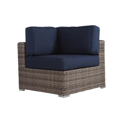 2-Person Wicker Patio Loveseat Gray Cup Holder