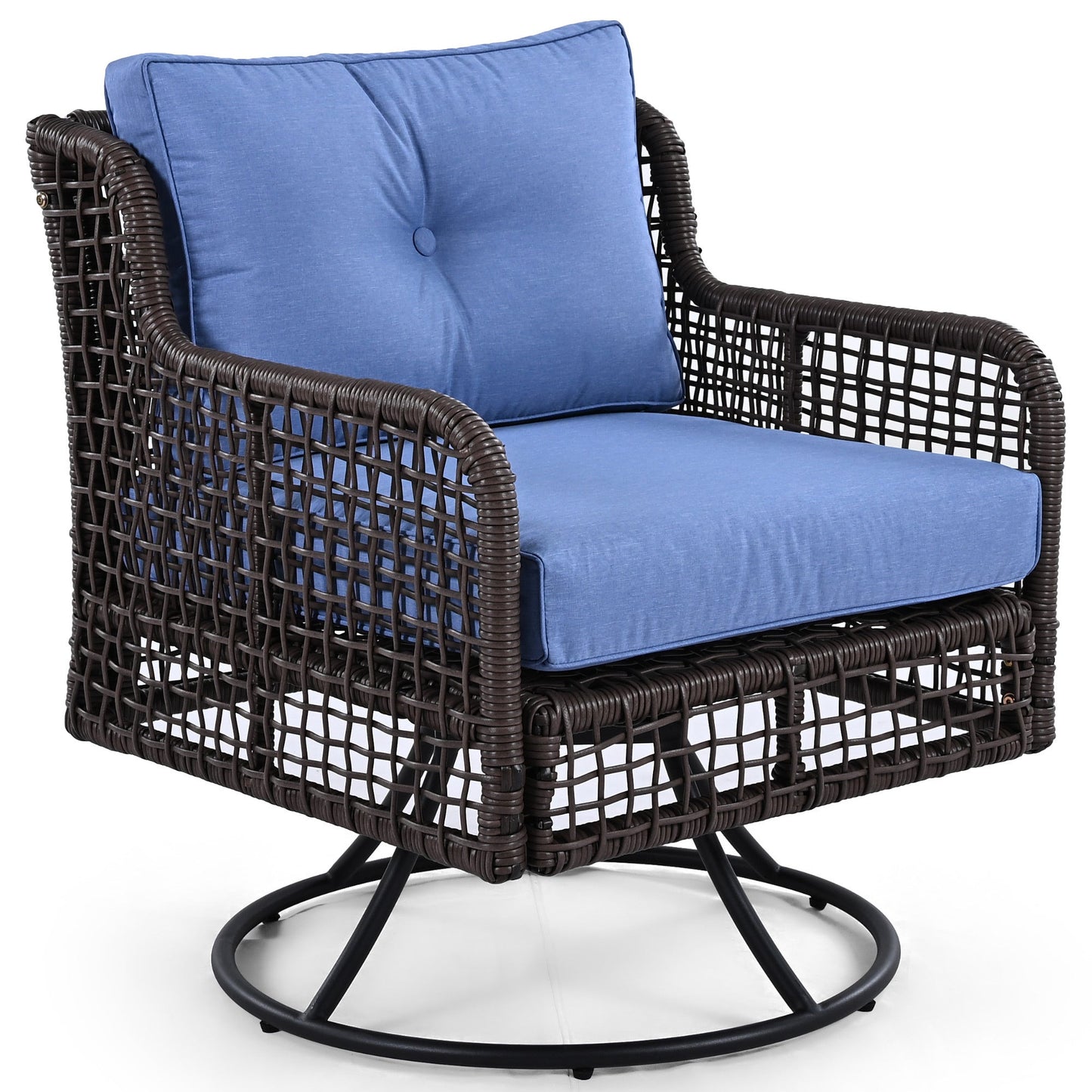 Outdoor Patio Set PE Rattan 4 Piece Swivel Chair Seats 5
