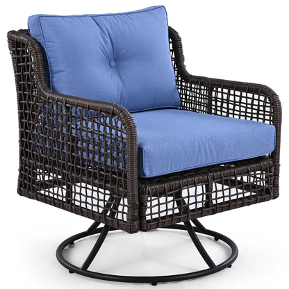 Outdoor Patio Set PE Rattan 4 Piece Swivel Chair Seats 5