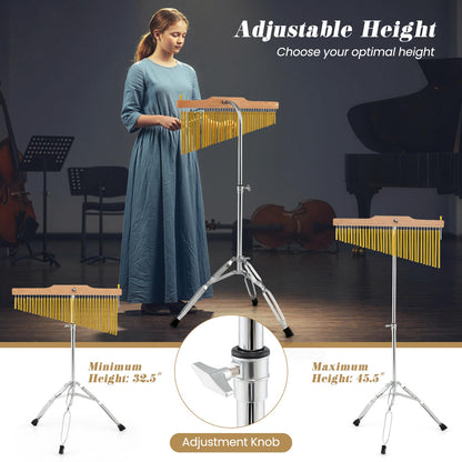 36-Bar Single-Row Chimes Percussion Instrument-Golden