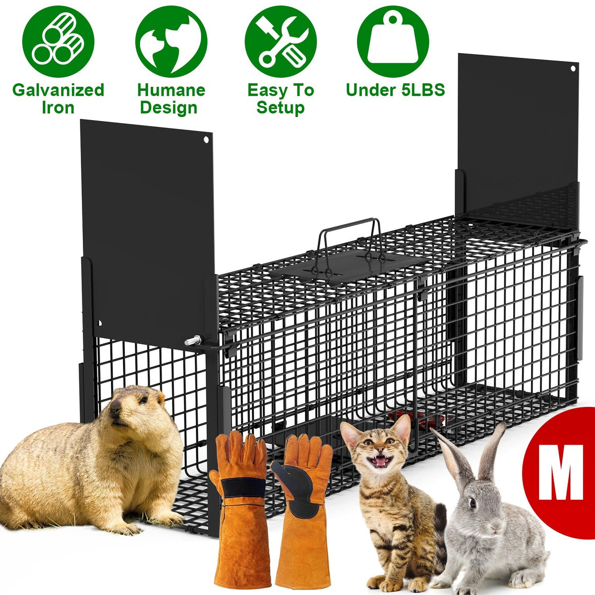 40in Live Animal Trap Cage - Humane Catch & Release