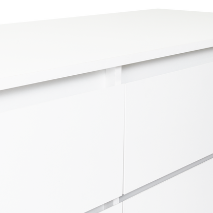 Dresser Minimalist Set of 2 6-Drawer White Particle Board Metal Legs 60.4 In