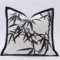 Asian Bamboo Leaf Embroidered Cushion (Cover or with Insert)