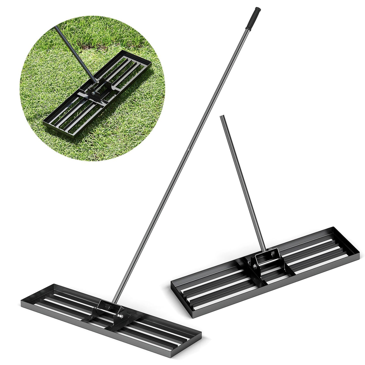 36 x 10 Inch Lawn Leveling Rake with Ergonomic Handle