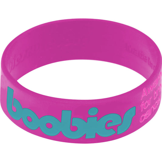 Purple Aqua Boobies Awareness for Breast Cancer Bracelet