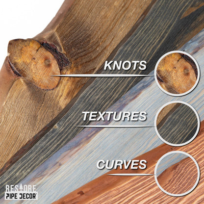 24” Sunset Cedar Live Edge Wood Shelf with L-Shaped Pipe Brackets (2-Pack)