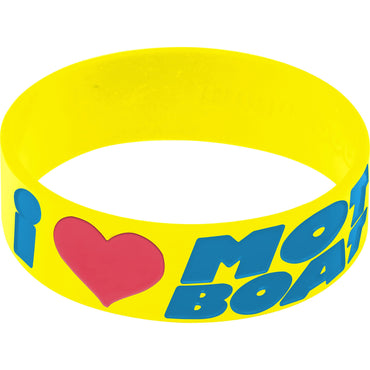 Yellow Blue I Love Motor Boating Breast Cancer Bracelet