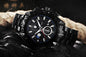 men''s watch fake three eyes luminous men''s watch fashion casual steel band waterproof watch t504g