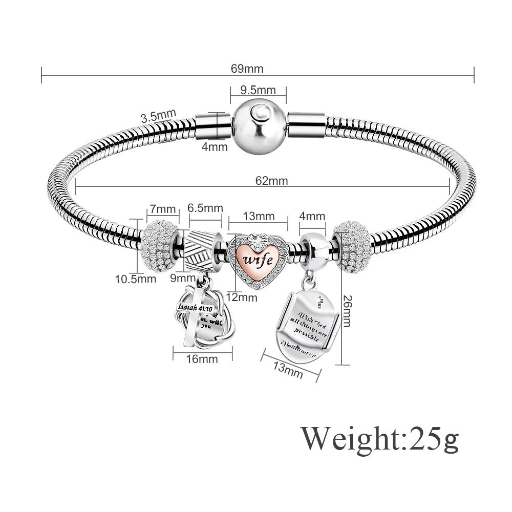 European And American-style Blush-pink Multi-strand Bracelet Couples Crystal Bracelet