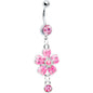Rose Flower Gem Perfect Posy Dangle Belly Ring