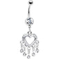 Love Drops Clear Heart Chandelier Belly Ring