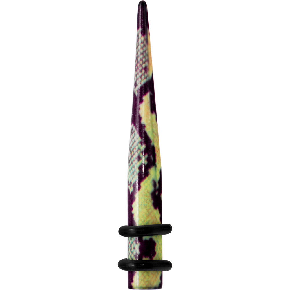 4G Green Snake Skin Acrylic Taper